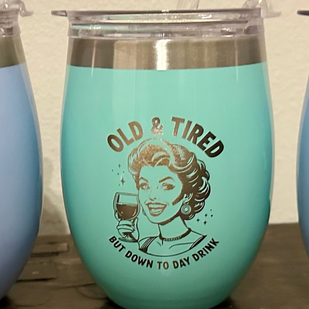Retro Mint Housewife Wine Tumbler